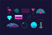Neon Retro 80s Elements Pack, an Object Graphic by DenysHolovatiuk (Thumbnail 3 of 10)