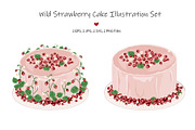 Wild Strawberries Cake Drawing Set, an Object Graphic by Toltemara (Thumbnail 1 of 3)