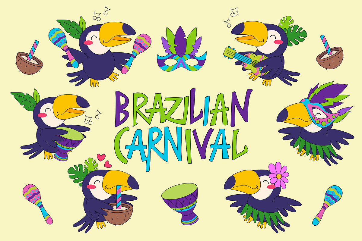 Brazilian Celebration Stickers, an Object Illustration by barsrsind