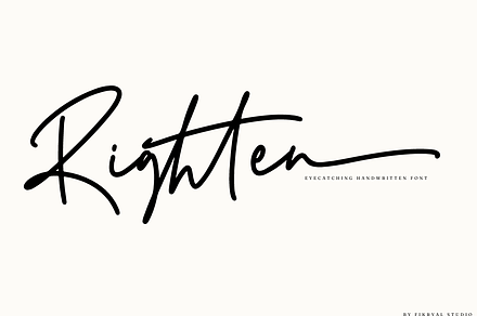 Righten – Eyecathcing Handwritten, a Script Font by Fikryal Studio