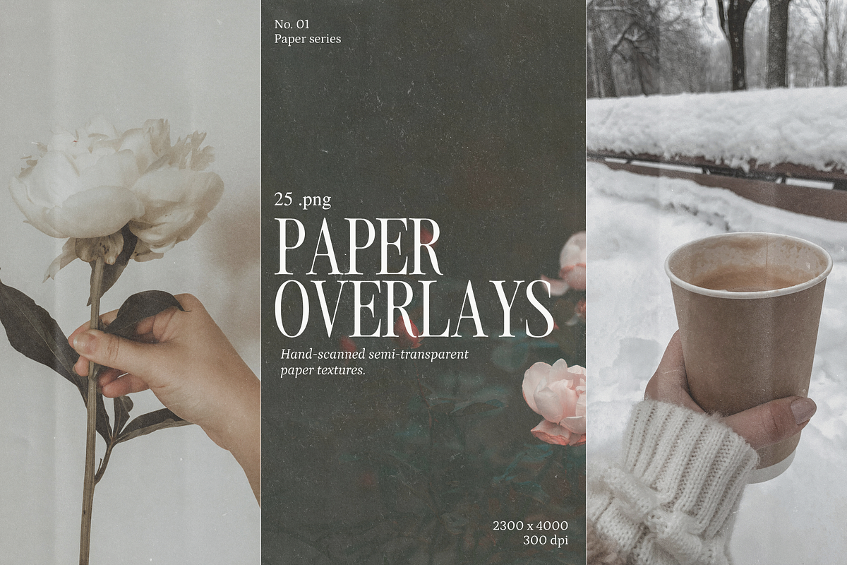 Transparent Paper Texture Overlays, a Texture Graphic by Yana Lesiuk (Photo 1 of 11)