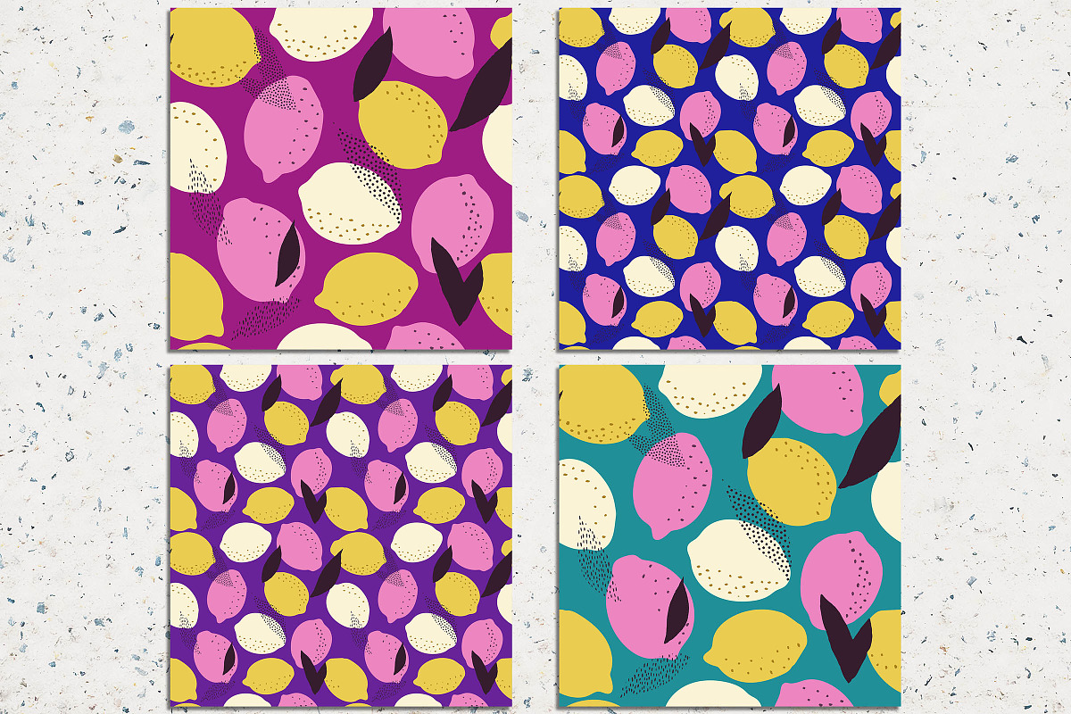 Lemons seamless backgrounds, a Pattern Graphic by Norse Studio (Photo 3 of 3)