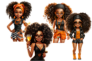 African American Party Girl Cliparts, a Person Illustration by Mash Mash Stickers (Thumbnail 5 of 9)