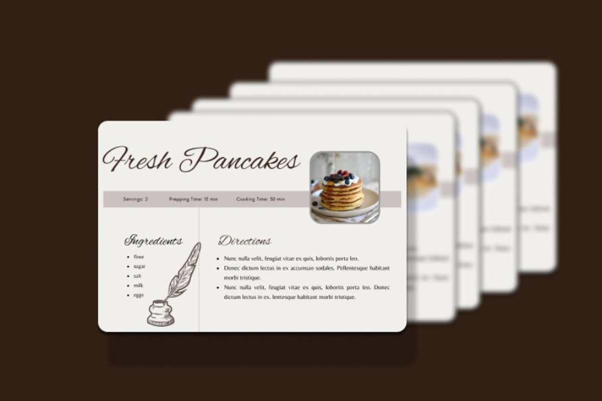 Modern Kitchen Recipe Cards - 10 set, a Marketing Template by Rarce (Photo 2 of 2)