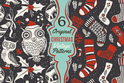 Vintage Christmas Cartoon Patterns, a Pattern Graphic by Adiemus (Thumbnail 1 of 8)