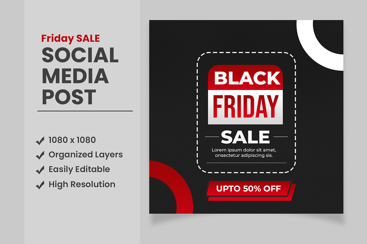 Black Friday Sale Post Design, a Social Media Template by designsprout (Photo 1 of 2)