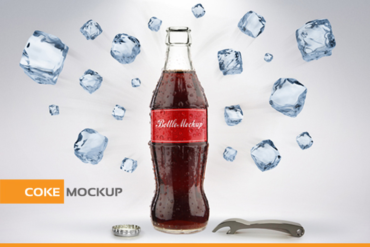 Bottle of Cola Mockup PSD, a Packaging Mockup by Plus Media (Photo 1 of 4)