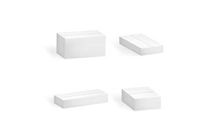 White Cardboard Boxes Set