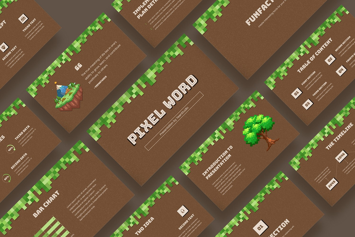 Pixel Presentation Template, a Presentation Template by BumbleGraph Studio (Photo 3 of 4)