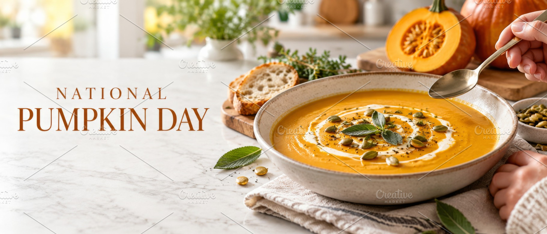 National Pumpkin Day October banner, a Photo by Dvoevnore photos