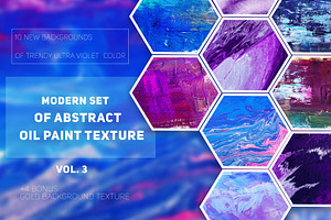 Set of abstract oil paint textures