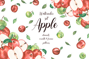 Watercolor Apple Collection