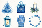 Blue Christmas Clipart, an Illustration by Pixels.Craft (Thumbnail 2 of 7)