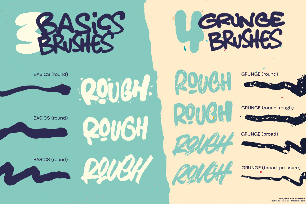 Gritty Pack Grungy Procreate Brushes, a Brush Add-On by Snooze one (Photo 3 of 12)