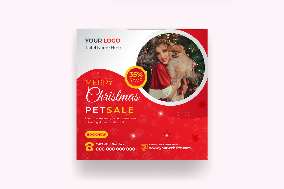 Christmas Pet Sale Social Media Post, a Social Media Template by Mk_Studio (Photo 7 of 7)