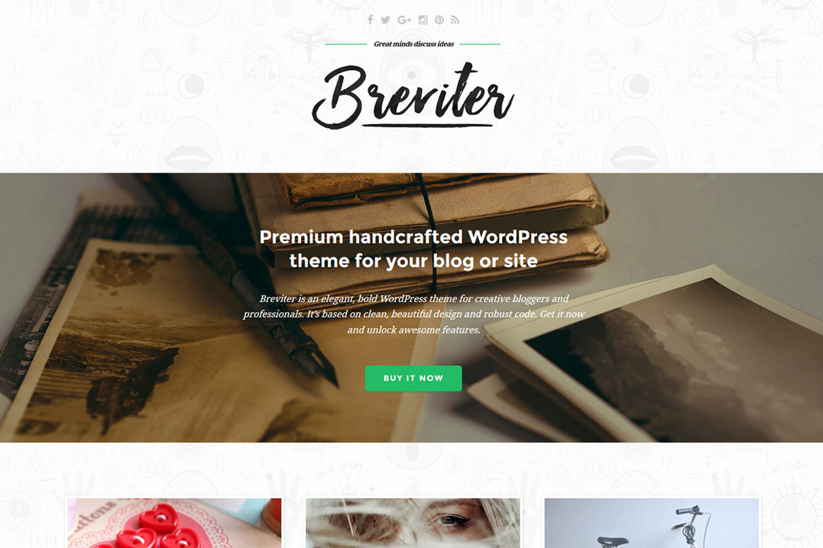 Breviter Pro - handcrafted WP theme, a WordPress Template by designhooks (Photo 1 of 3)