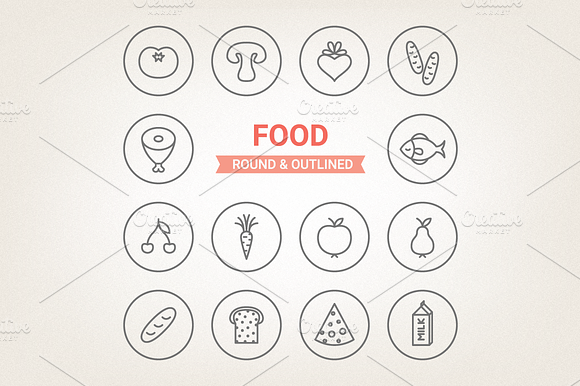 Circle Food Icons