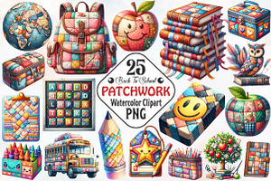 Patchwork Back To School Sublimation, an Illustration by RobertsArt