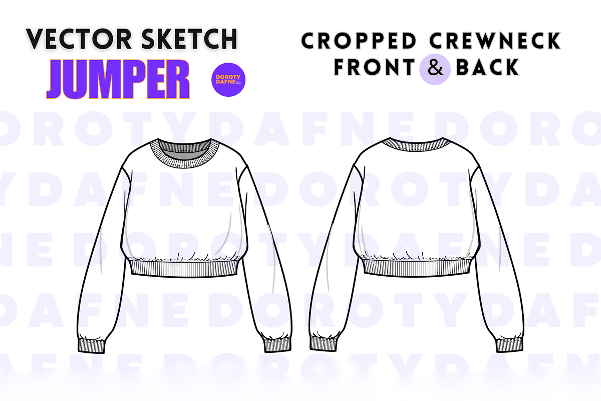 Cropped Crewneck Jumper, an Apparel Mockup by Doroty Dafne Designs (Photo 2 of 7)