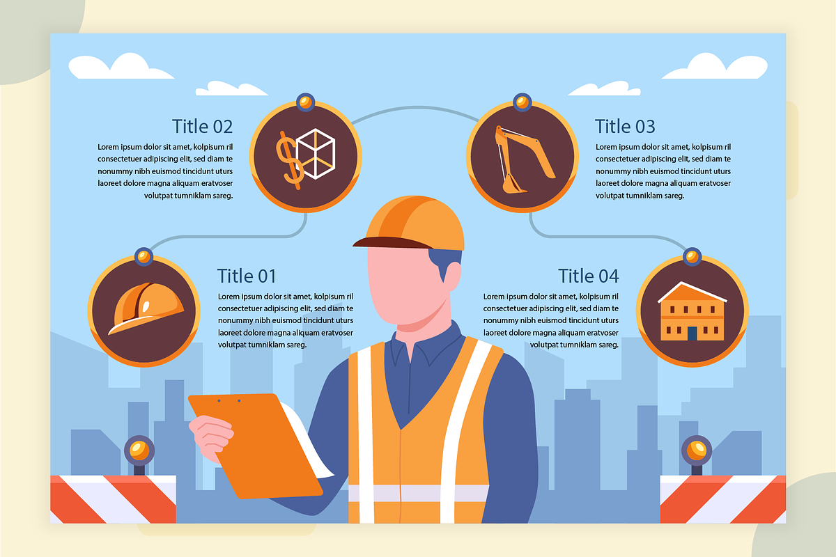 Construction Infographic Template, a Templates & Theme by Bartama Graphic (Photo 2 of 4)