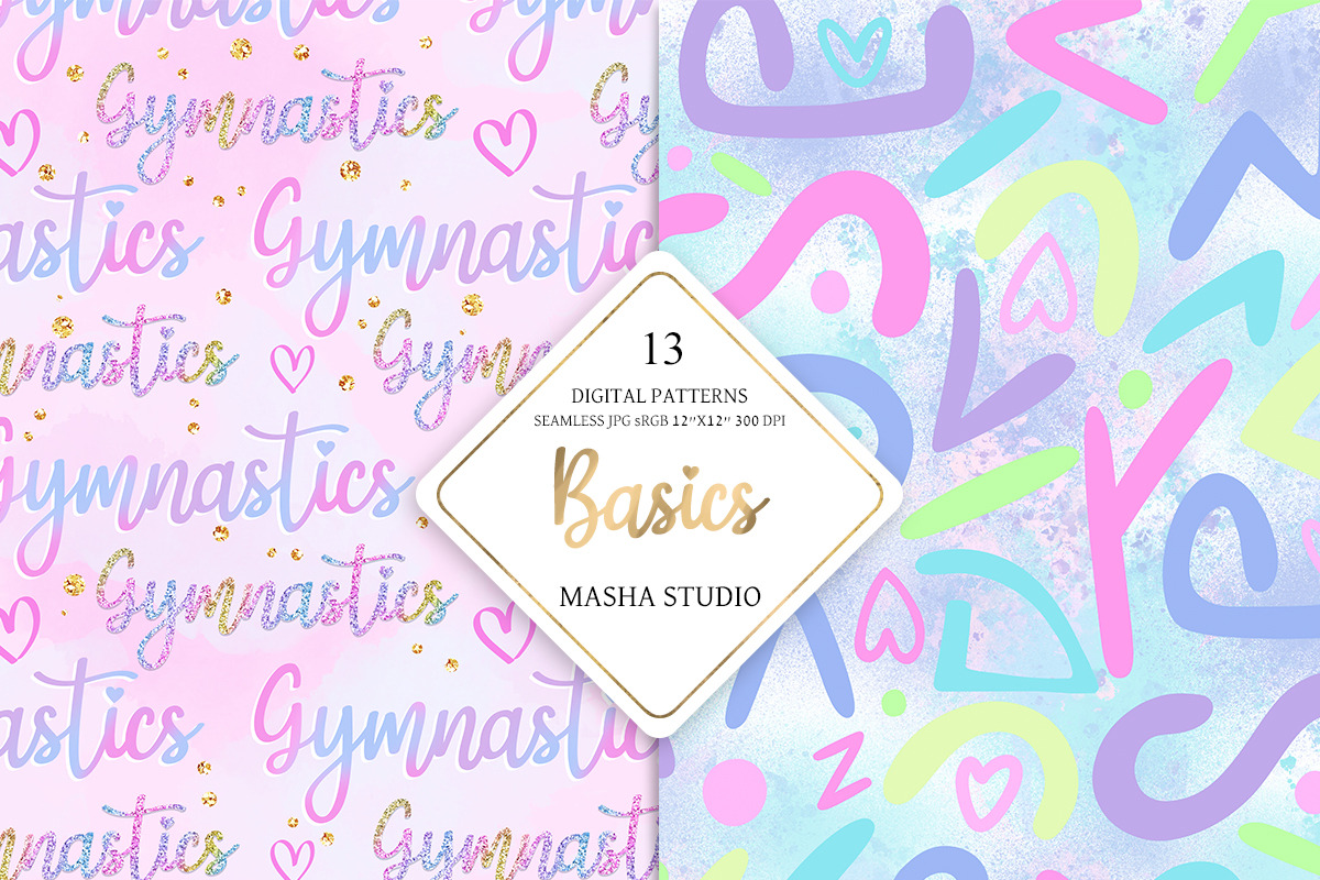 Gymnastics Basic Digital Papers, a Pattern Graphic by Masha  Studio (Photo 6 of 7)