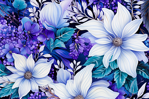 Blue Floral Christmas