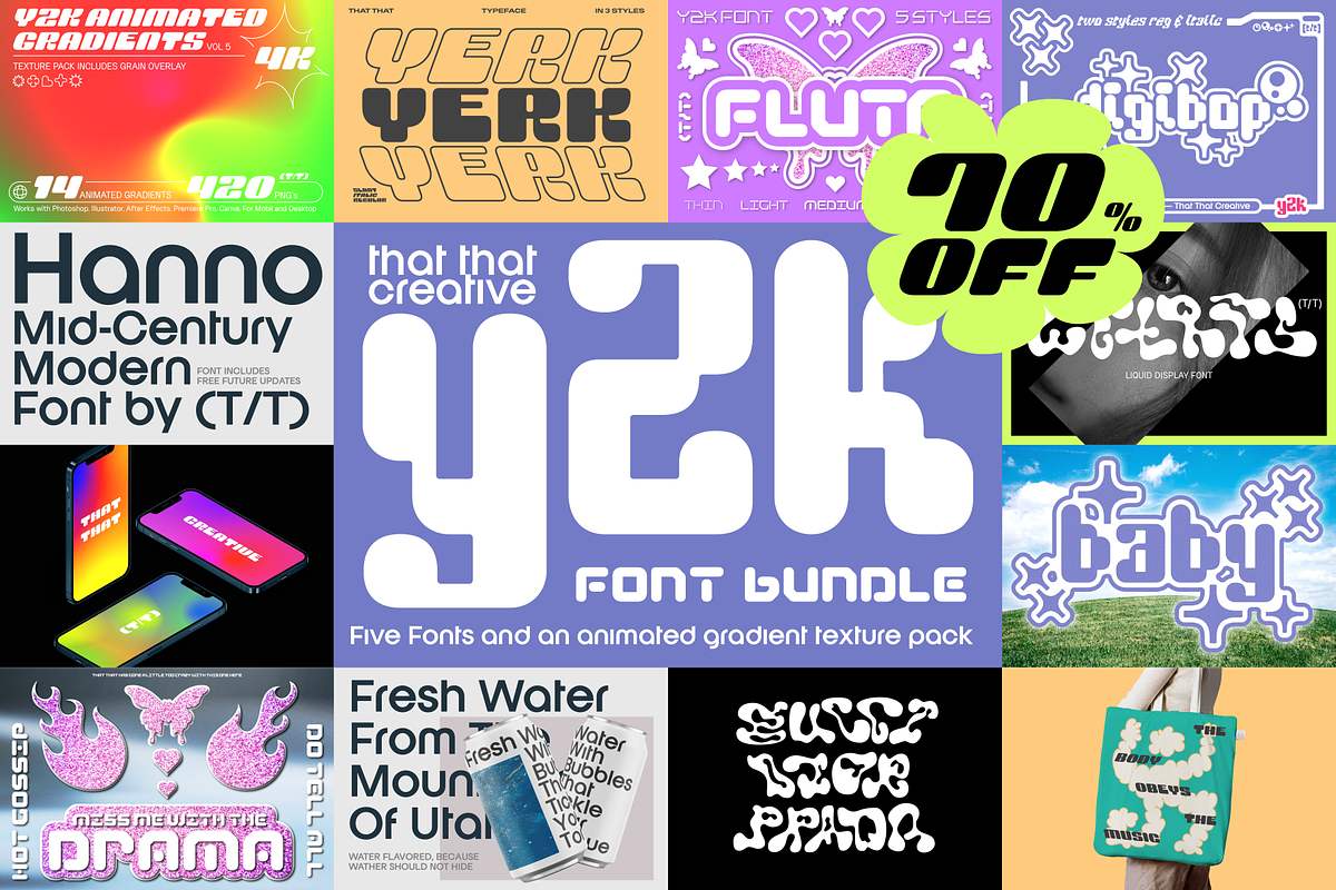 Y2K Font Bundle, a Font by That That Creative (Photo 1 of 32)