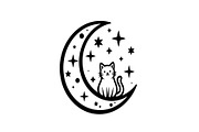 50 Cat Moon Silhouette Vector Bundle, an Illustration by jahid234 (Thumbnail 16 of 51)