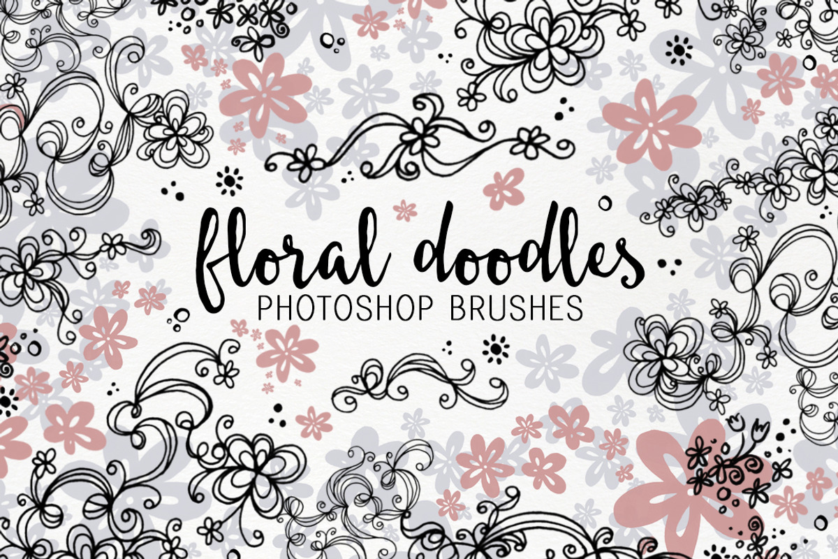 Floral Doodle photoshop brushes, a Brush Add-On by Studio-Charlie (Photo 1 of 2)