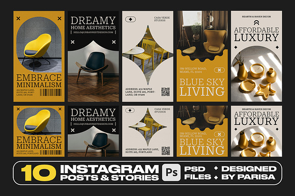 Interior Design Instagram Templates preview 2