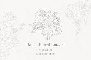 Vintage Floral Lineart Collection