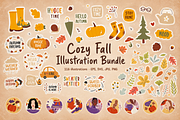 Whimsical Autumn Clipart Bundle, a Seasonal Illustration by Anna Studio (Thumbnail 1 of 12)