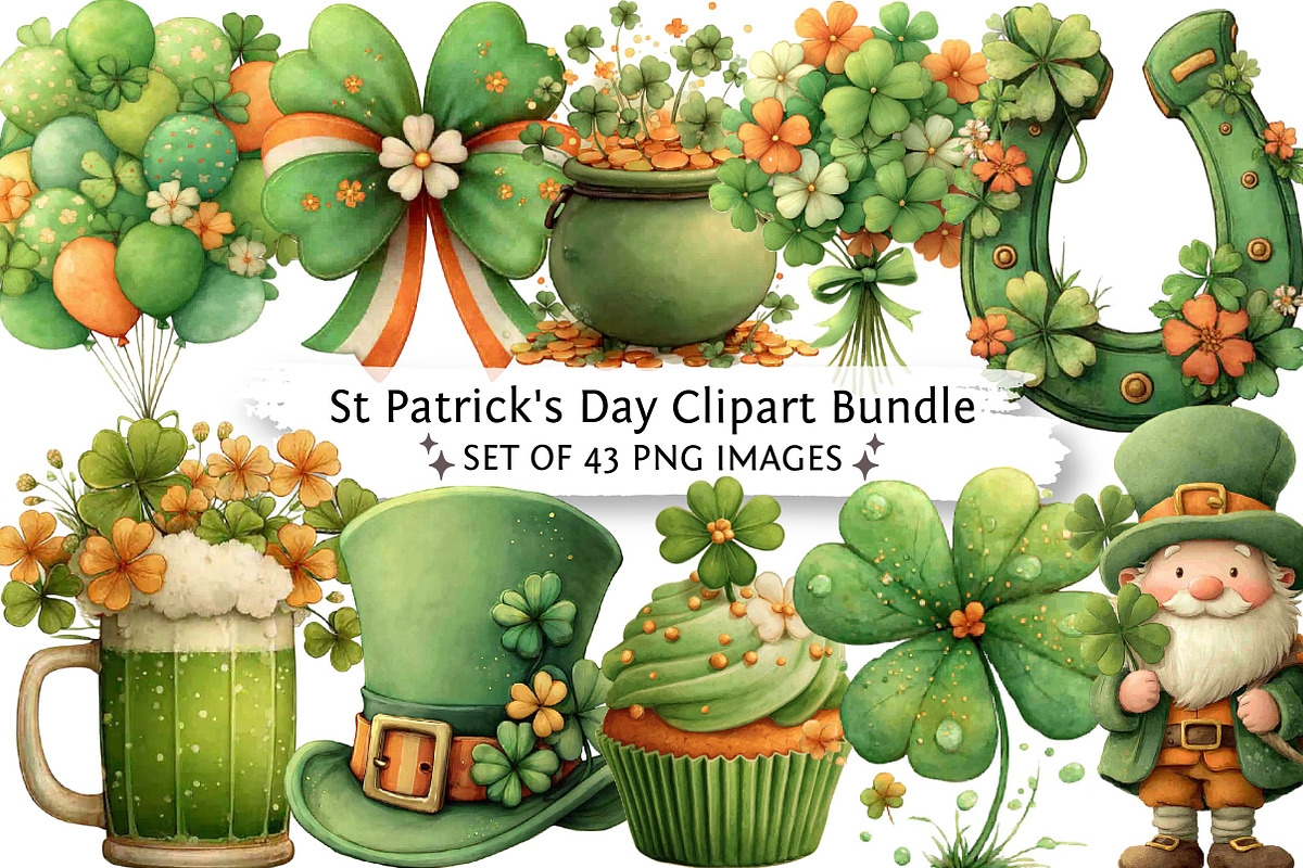 St Patrick's Day Clipart Bundle, an Illustration by DreamPrint404 (Photo 1 of 6)
