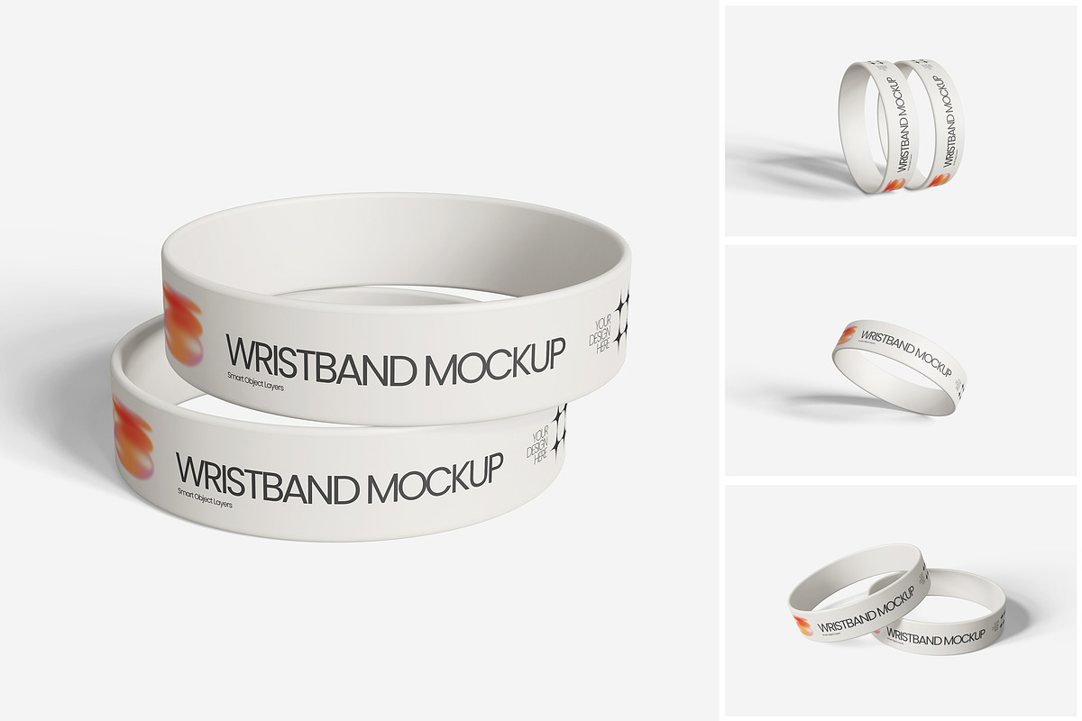 Silicone Wristband Mockup, a Product Mockup by MrLetters (Photo 1 of 5)