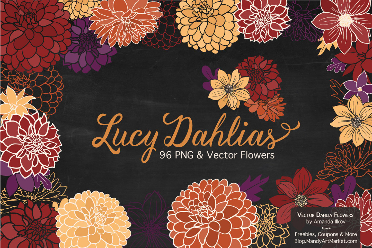 Autumn Dahlia Flower Clipart, an Illustration by Amanda Ilkov (Photo 2 of 4)