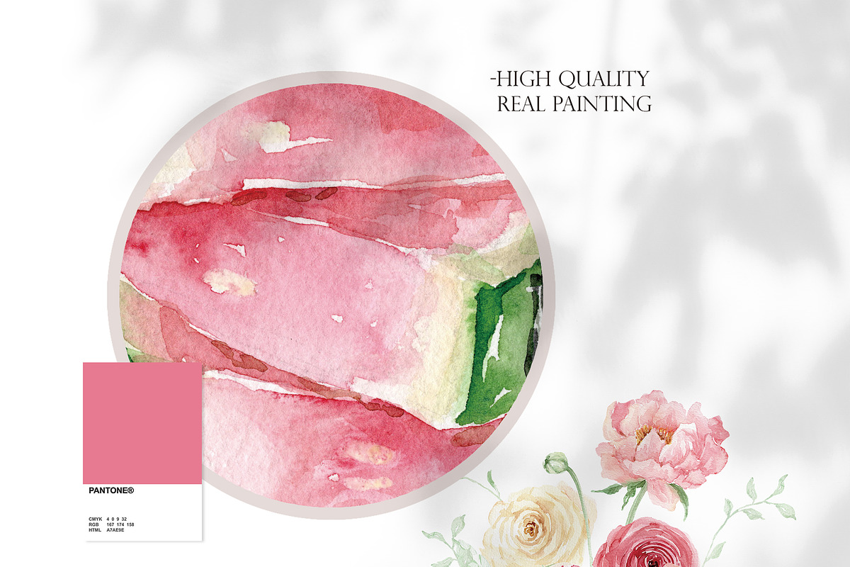 Watercolor Clipart - WATERMELON, a Decorative Illustration by Beigetime (Photo 4 of 10)