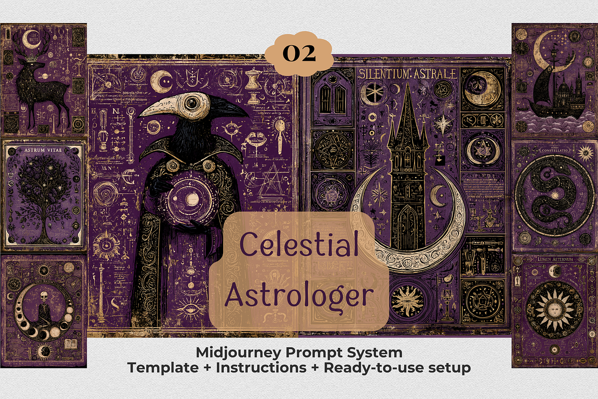 Midjourney Celestial Summer Edition, a Decorative Illustration by Print Haven Mochi Vintage (Photo 3 of 6)