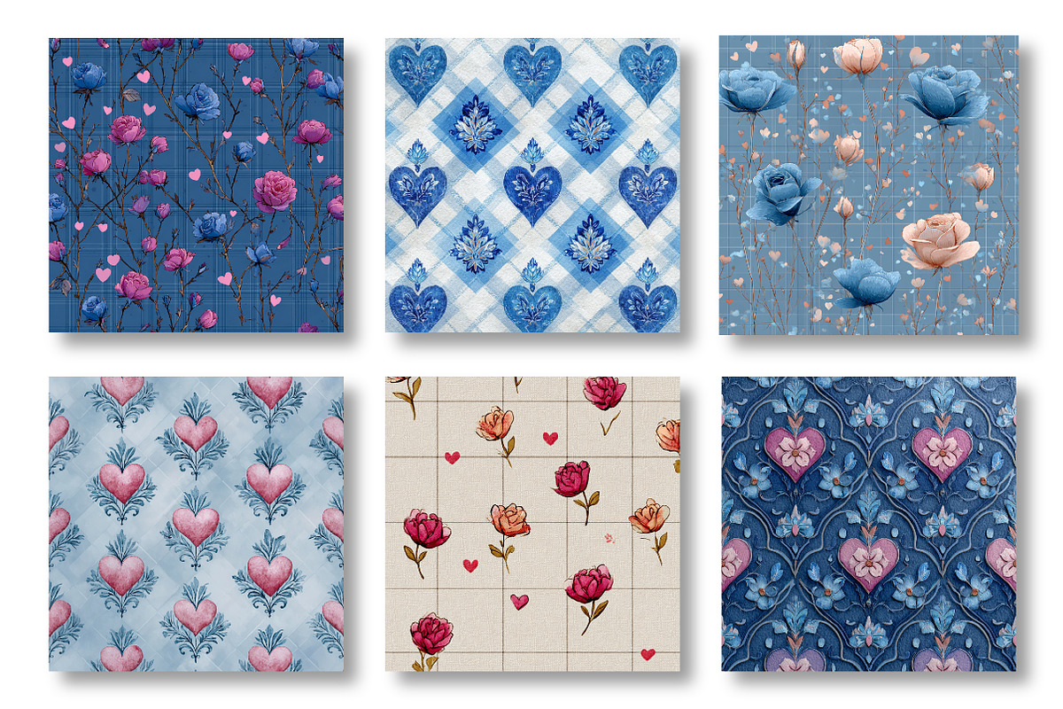 Watercolor Valentine’s Day Patterns, a Pattern Graphic by Canvas Craft (Photo 3 of 4)
