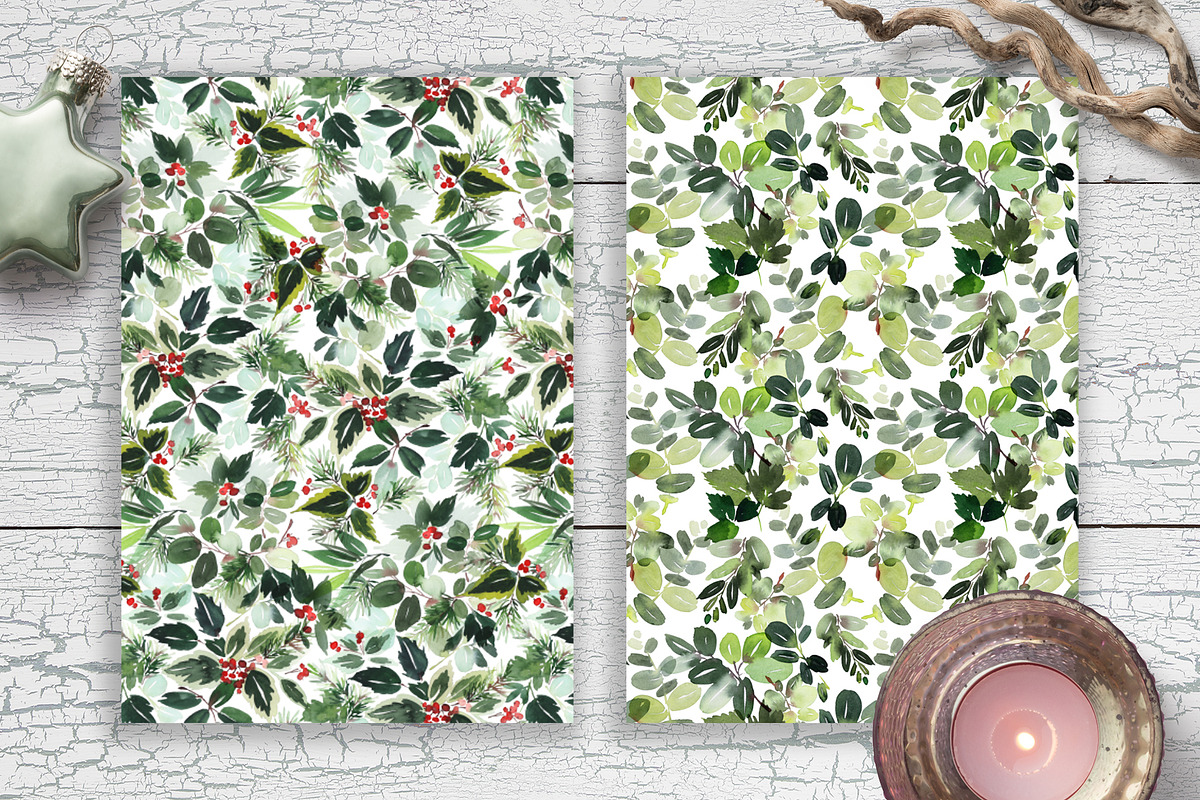 Winter Berries Watercolor Set, a Card Template by Karma (Photo 11 of 12)