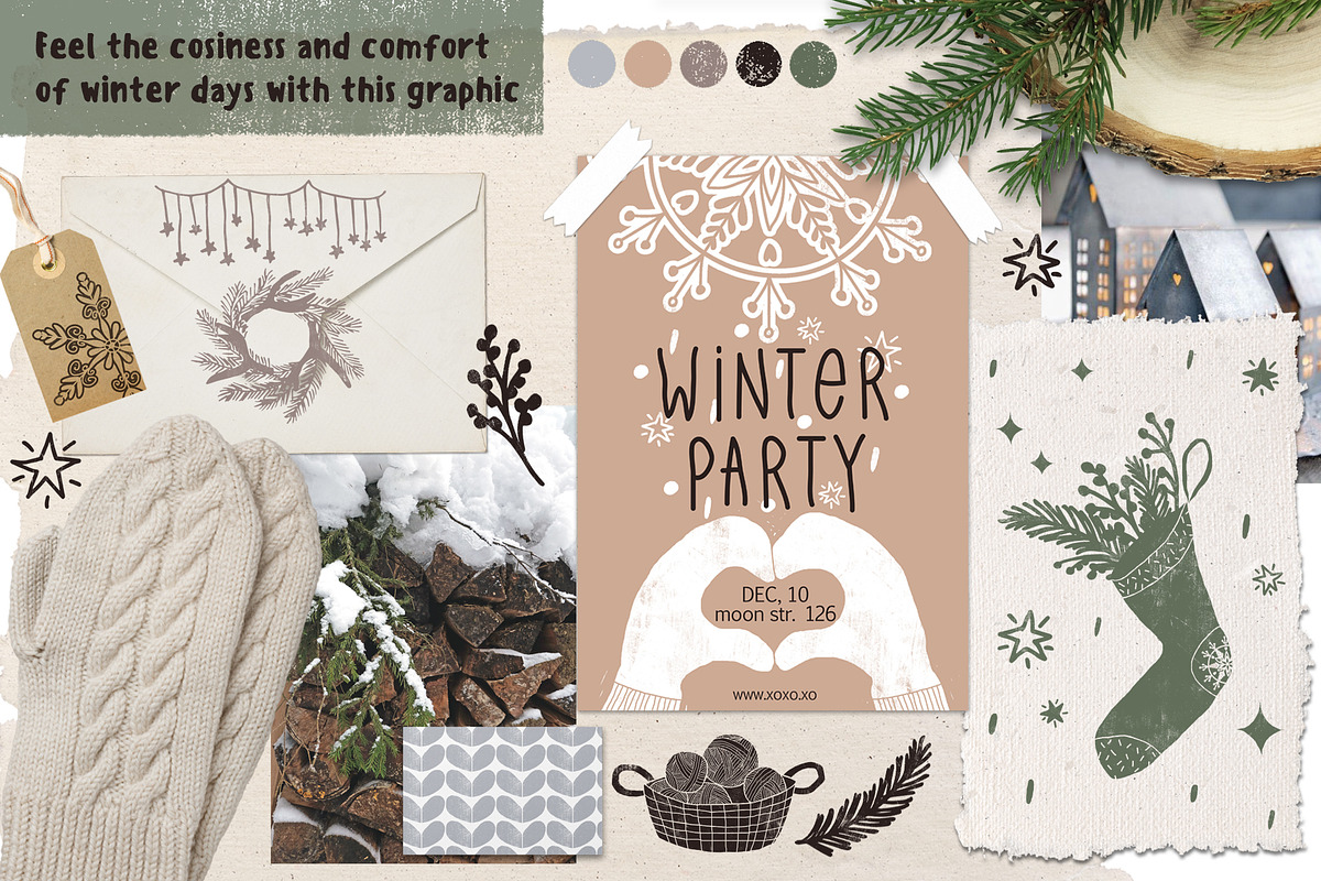 Cosy Winter hand drawn collection, a Graphic by dasha mo (Photo 2 of 7)