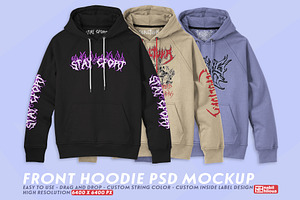 Customizable Front Hoodie Mockup PSD