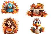 CRAZY TURKEY THANKSGIVING CLIPART, an Animal Illustration by Daring Digies (Thumbnail 4 of 8)