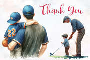 Sports Fathers Day Watercolor Png, an Illustration by RobertsArt (Thumbnail 8 of 8)