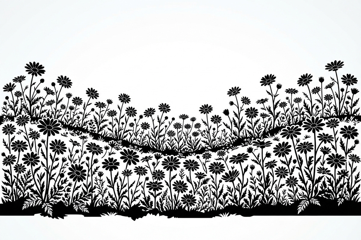 60 Daisy Flower Field Silhouette, a Seasonal Illustration by Amazin_art (Photo 17 of 36)