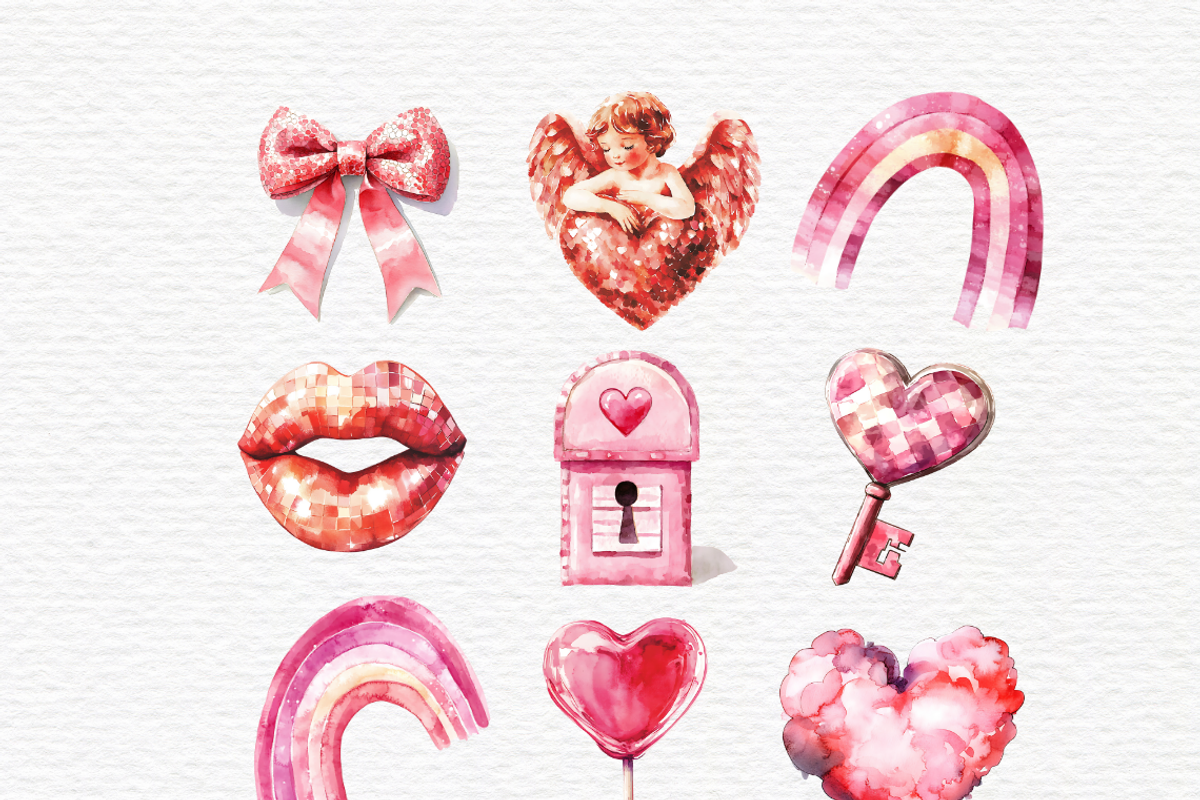 Retro valentine day heart, a Seasonal Illustration by Invite to Clipart (Photo 2 of 5)