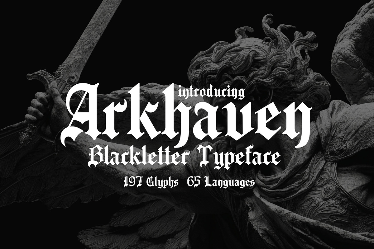 Arkhaven - Gothic Blackletter Type, a Blackletter Font by HipFonts (Photo 1 of 7)