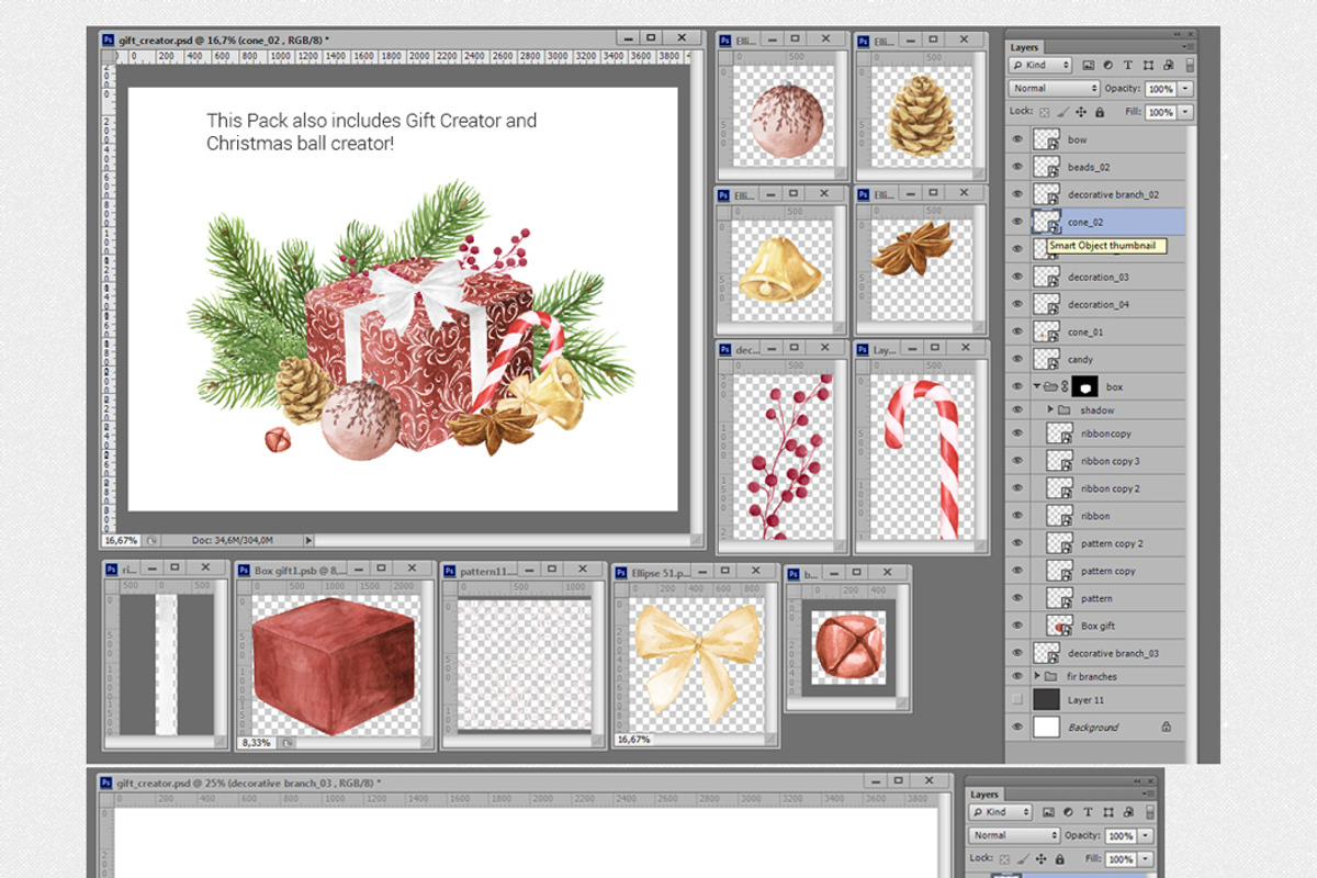 Christmas Creator Pack Watercolor, a Decorative Illustration by NataliVA (Photo 5 of 13)