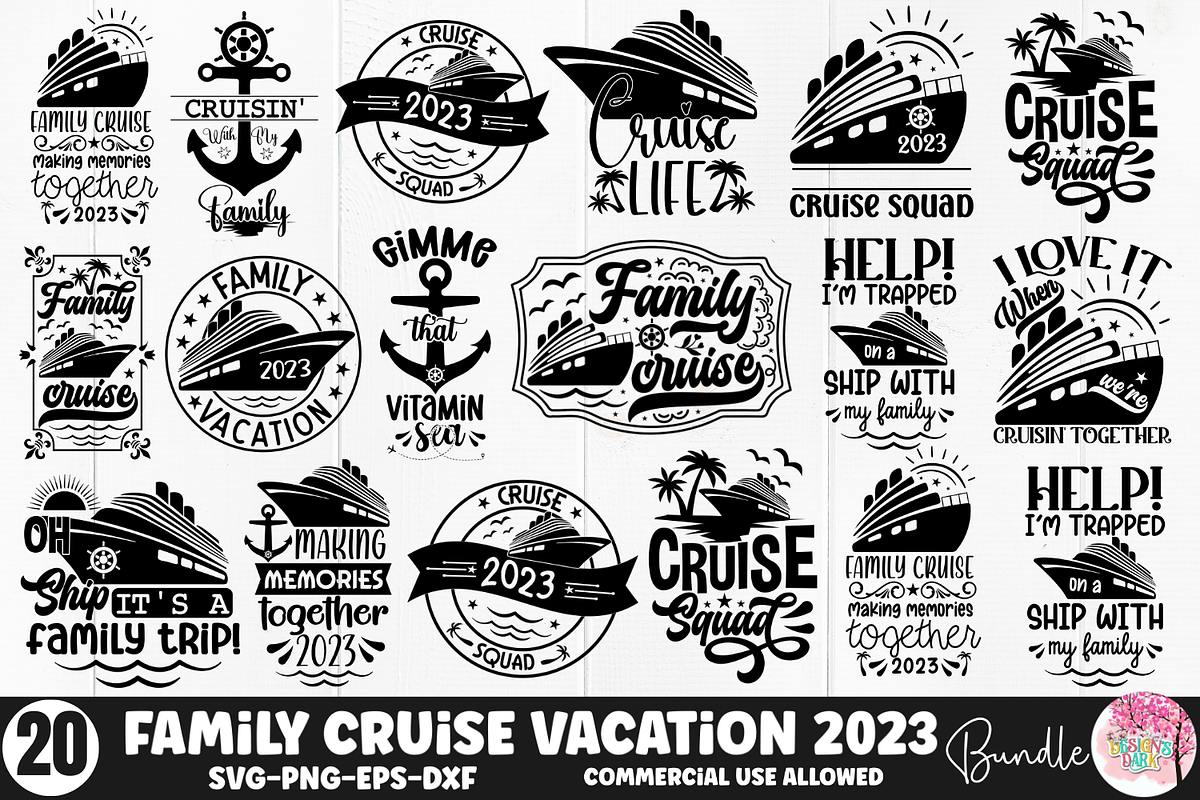 Family Cruise Vacation 2023 SVG Bund, an Object Graphic by Design's Dark (Photo 1 of 14)