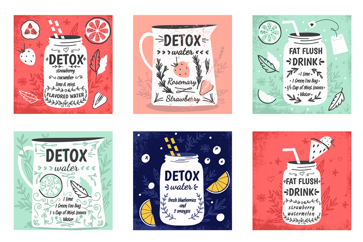 Detox posters and design elements, an Object Graphic by Le Chernina (Photo 2 of 3)