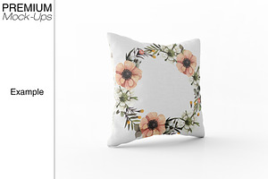 Square Throw Pillow Mockup